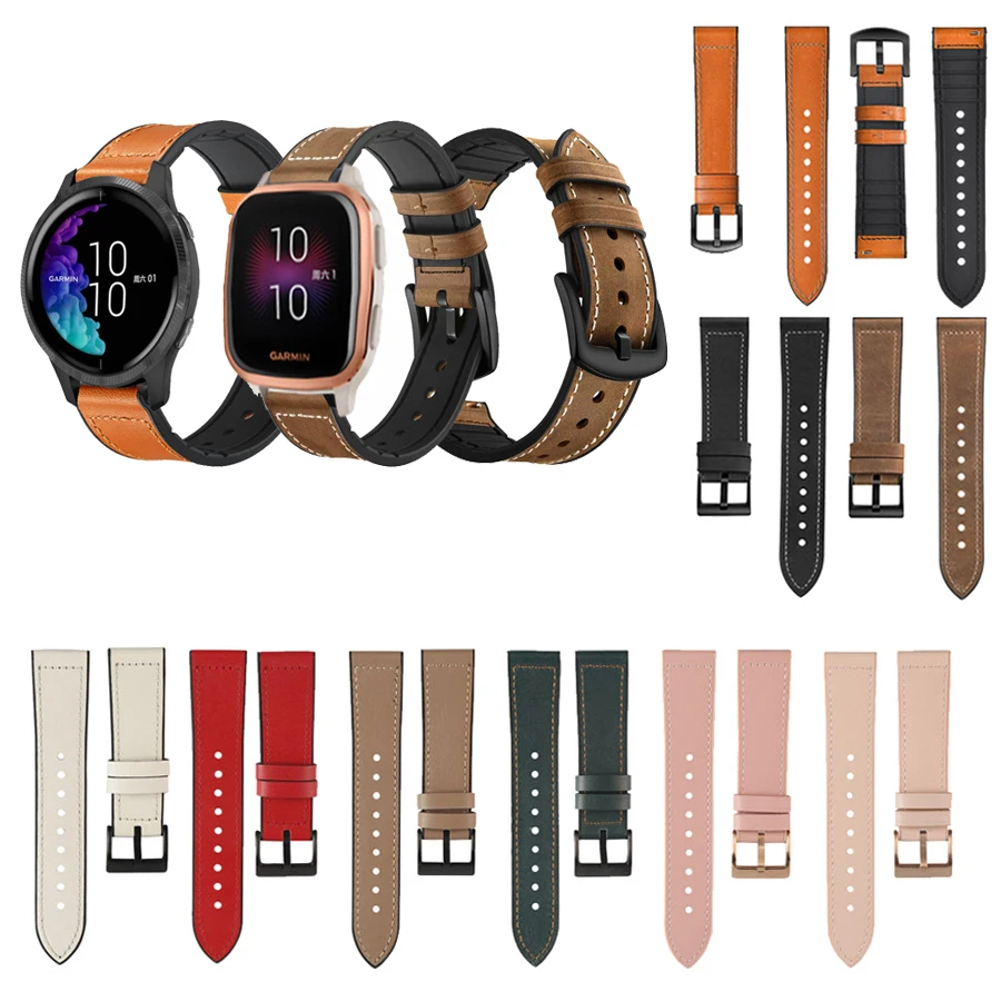 20mm Leather Silicone Watch Band Strap for Garmin Venu Sq for Vivoactive 3 Music Replacement Correa Wrist Bracelet straps 22mm
20mm Leather Silicone Watch Band Strap for Garmin Venu Sq for Vivoactive 3 Music Replacement Correa Wrist Bracelet straps 22mm