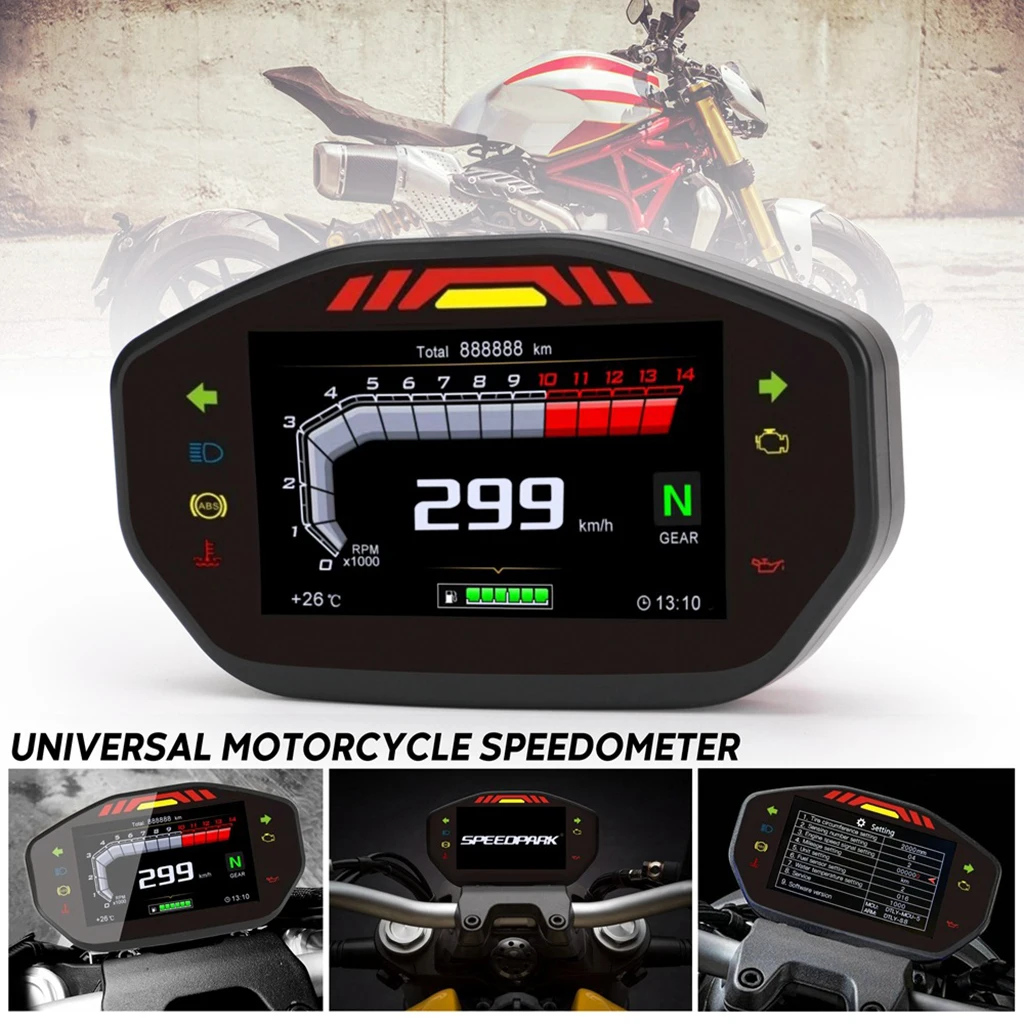 Universal Motorcycle 6 Gear LCD Odometer Tachometer Motorcycle Gauge 0-299km/h
Universal Motorcycle 6 Gear LCD Odometer Tachometer Motorcycle Gauge 0-299km/h