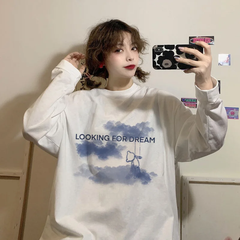 Long Sleeve Women Letter Graphic Tee Korean Style Tshirt for Girl Harajuku T Shirt Loose Top Casual Kawaii Cute Streetwear
Long Sleeve Women Letter Graphic Tee Korean Style Tshirt for Girl Harajuku T Shirt Loose Top Casual Kawaii Cute Streetwear