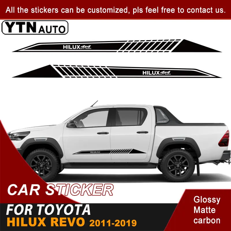 For Toyota Hilux Revo Vigo 2011-2019 Car Decals Side Door 4x4 Off Road Stripe Racing Graphic Vinyl Cool Car Stickers Customs
For Toyota Hilux Revo Vigo 2011-2019 Car Decals Side Door 4x4 Off Road Stripe Racing Graphic Vinyl Cool Car Stickers Customs