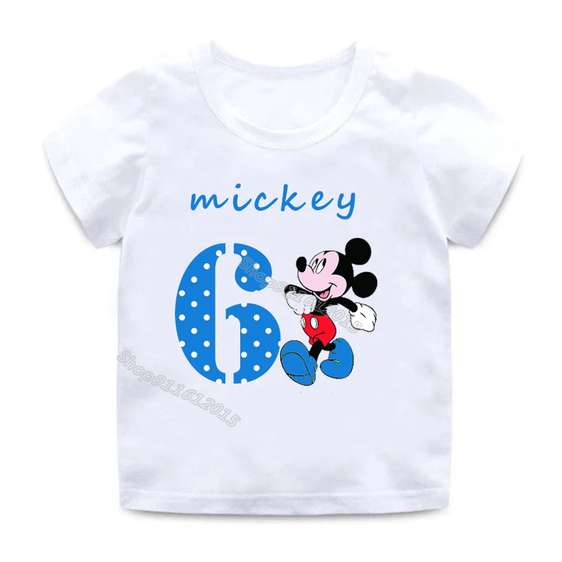Детская Хлопковая футболка с изображением Микки Мауса и букв | одежда обувь