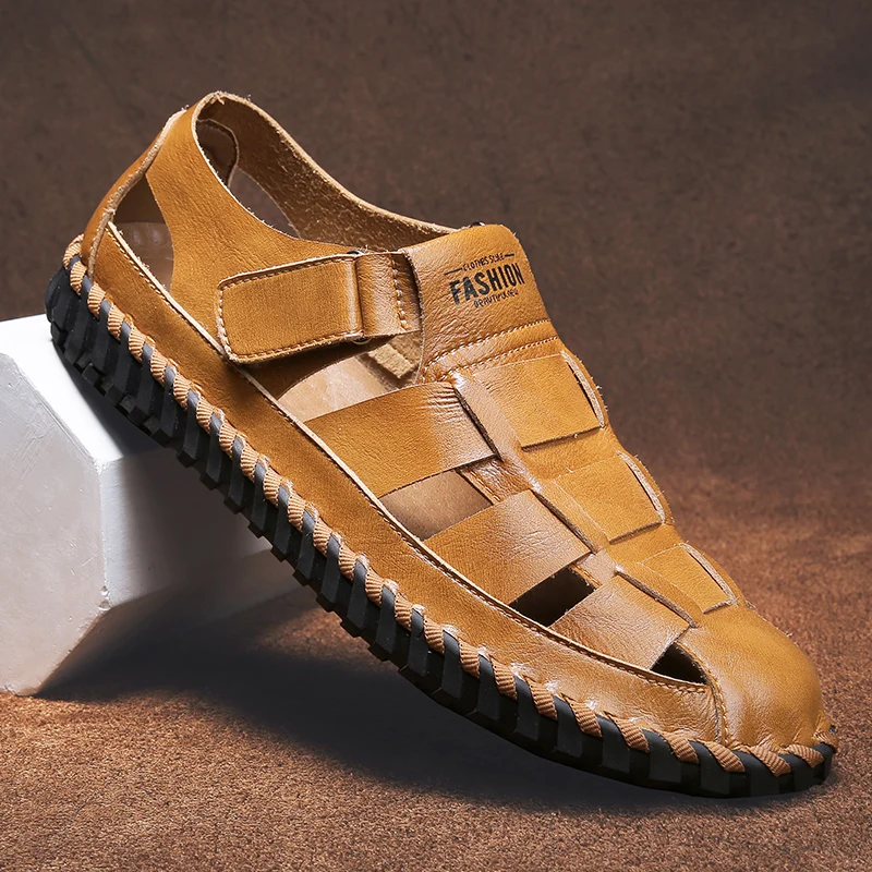 Men's Leather Sandals Summer Leather Casual Hollow And Breathable Sandals Fashion Retro Style Wading Beach Shoes For Men
Men's Leather Sandals Summer Leather Casual Hollow And Breathable Sandals Fashion Retro Style Wading Beach Shoes For Men
