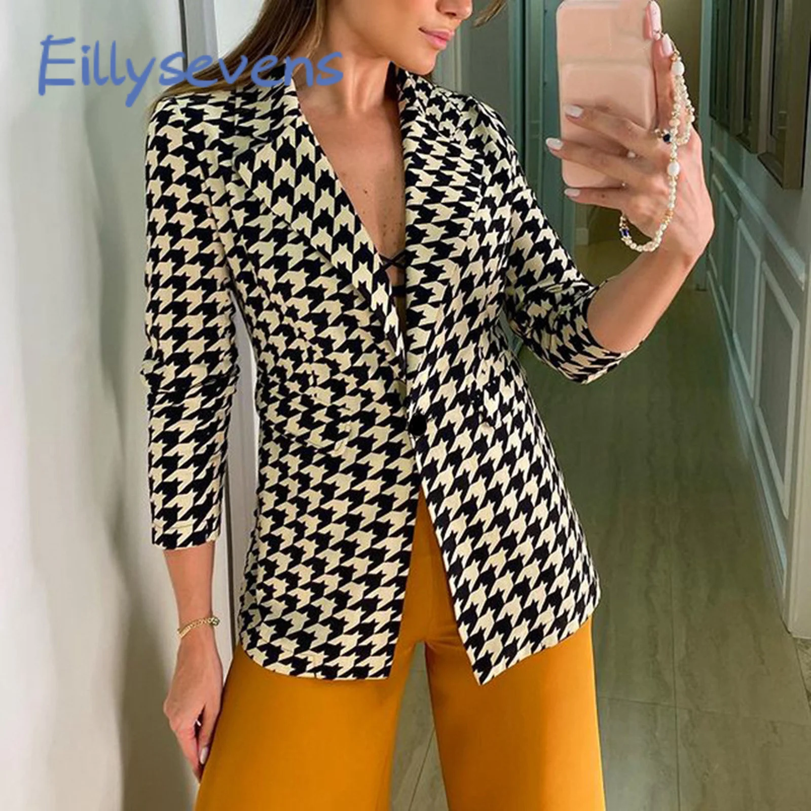 Fashion Women Lattice Tailored Coat Long Sleeve Lady Autumn Winter Outerwear Female Streetwear Clothes 2021 Retro Clothing
Fashion Women Lattice Tailored Coat Long Sleeve Lady Autumn Winter Outerwear Female Streetwear Clothes 2021 Retro Clothing