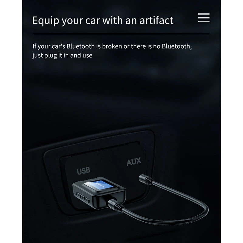 5.0 Bluetooth Adapter Wireless LCD Display USB Bluetooth Receiver Music Audio Transmitter for PC TV Car 3.5mm AUX Jack
5.0 Bluetooth Adapter Wireless LCD Display USB Bluetooth Receiver Music Audio Transmitter for PC TV Car 3.5mm AUX Jack