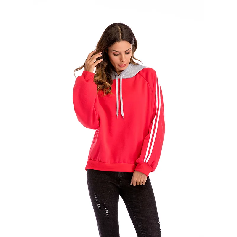 Hoodies Women's sweatshirt plus size women clothing Red stitching autumn and winter hooded fake two-piece sweater
Hoodies Women's sweatshirt plus size women clothing Red stitching autumn and winter hooded fake two-piece sweater