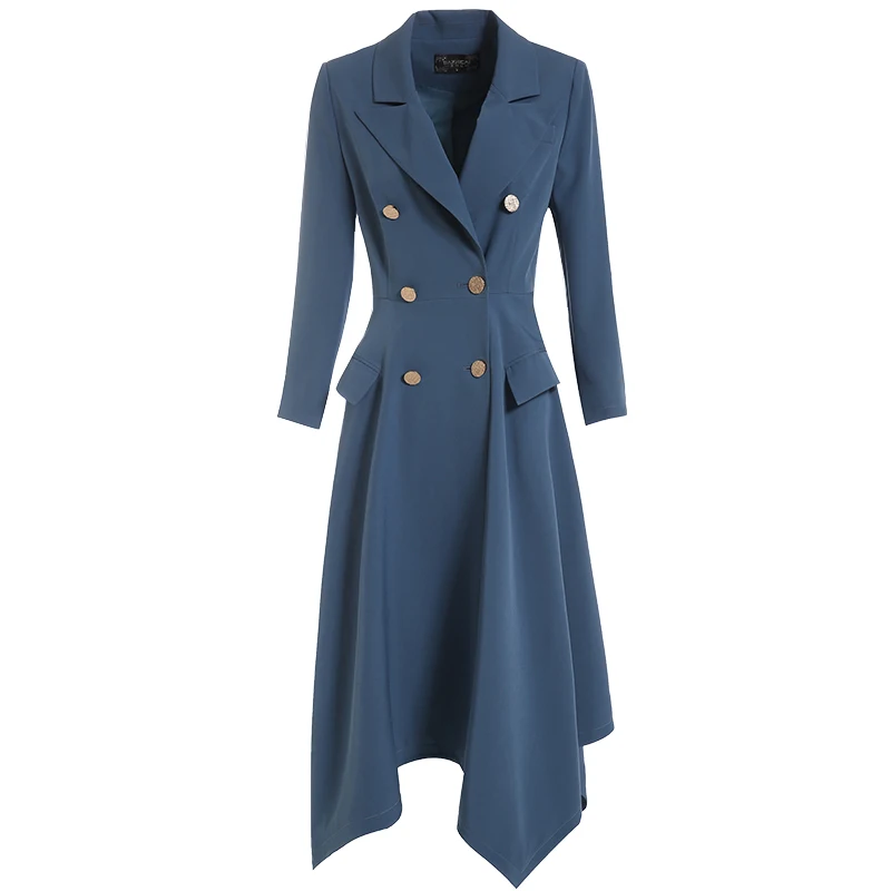 England Style Blue Long Women Trench Coat Long Sleeve Turn-Down Collar Slim Windbreaker Autumn Double Breasted Lady Coat
England Style Blue Long Women Trench Coat Long Sleeve Turn-Down Collar Slim Windbreaker Autumn Double Breasted Lady Coat
