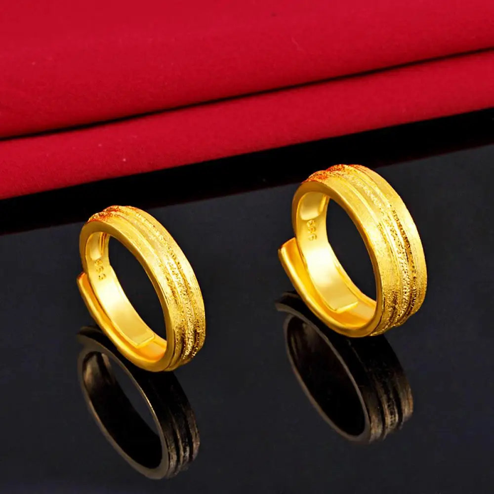Vietnam Sand Gold Couple Ring Opening Adjustable Ring Imitation Gold Jewelry Ring Wholesale 24K Gold Color
Vietnam Sand Gold Couple Ring Opening Adjustable Ring Imitation Gold Jewelry Ring Wholesale 24K Gold Color