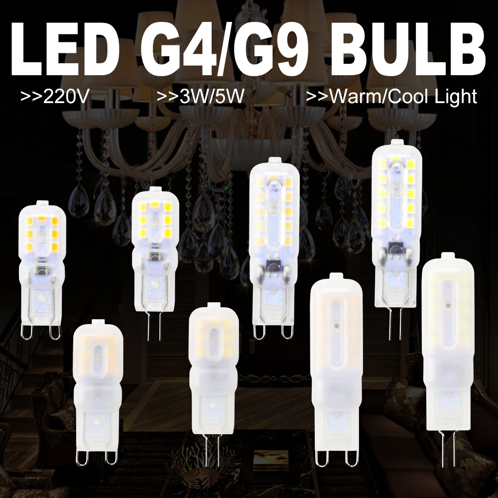 

LED Corn Light Bulb G9 Lamp G4 Mini Bulb 220V Lampada LED 2835 Chandelier 3W 5W 240V Spotlight For Home Energy Saving Ampoule