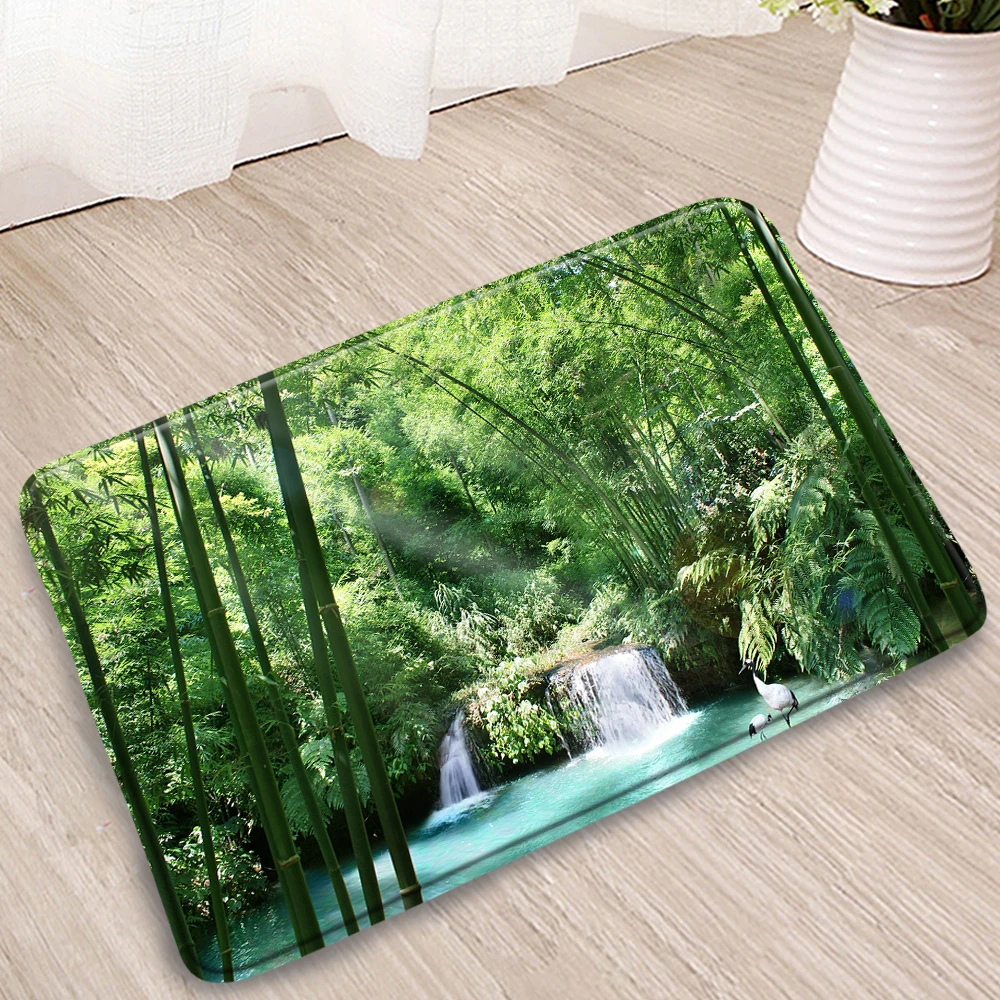 Bamboo Bathroom Mats Plant Green Leaf Waterfall Forest Wooden Bridge Rock Cliff Bedroom Kitchen Flannel Non-Slip Carpet Washable
Bamboo Bathroom Mats Plant Green Leaf Waterfall Forest Wooden Bridge Rock Cliff Bedroom Kitchen Flannel Non-Slip Carpet Washable