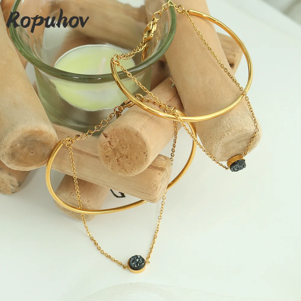 Ropuhov 2021 New Woman Cold Wind Double-layer Black Stone Bracelet Titanium Plated Jewelry Christmas Gift 
Ropuhov 2021 New Woman Cold Wind Double-layer Black Stone Bracelet Titanium Plated Jewelry Christmas Gift