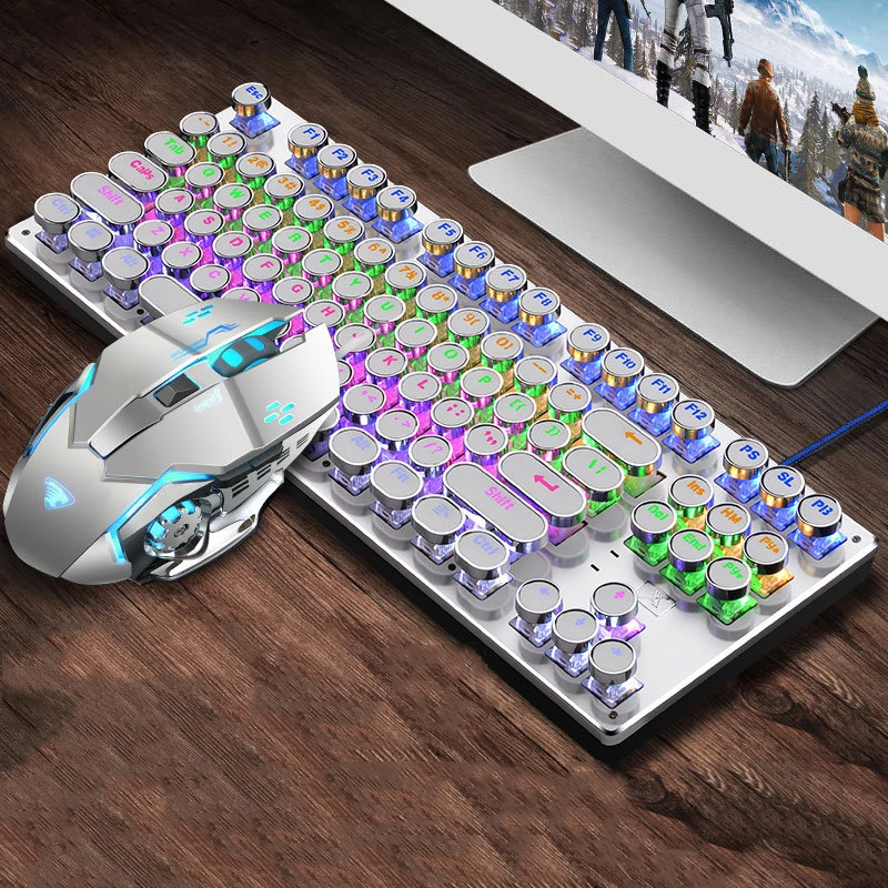 Mechanical Gaming Keyboard Mouse Combos USB Wired Keyboard with LED Backlit 104 KEYS Computer Laptop Multimedia Keyboard
Mechanical Gaming Keyboard Mouse Combos USB Wired Keyboard with LED Backlit 104 KEYS Computer Laptop Multimedia Keyboard