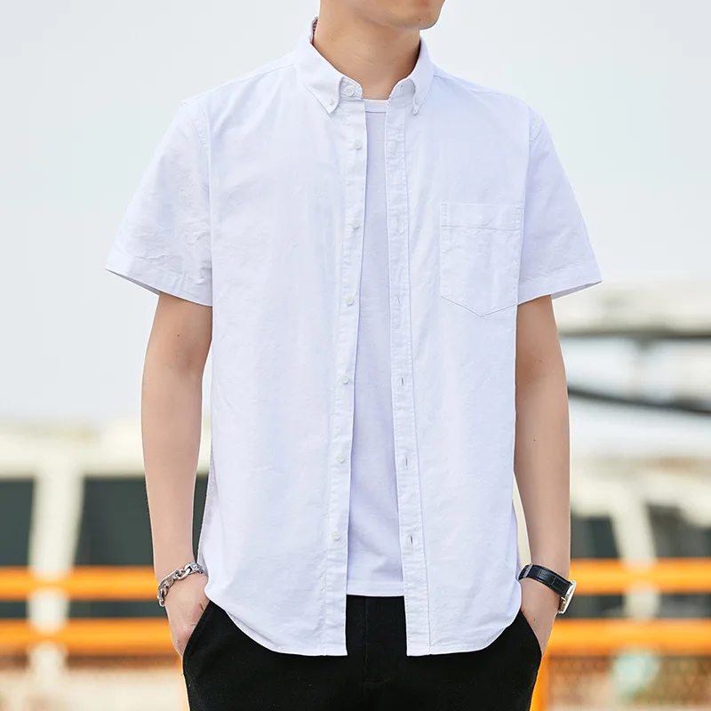 New spring and summer cotton Oxford spinning short sleeve casual shirt trend men's loose shirt sports wear
New spring and summer cotton Oxford spinning short sleeve casual shirt trend men's loose shirt sports wear