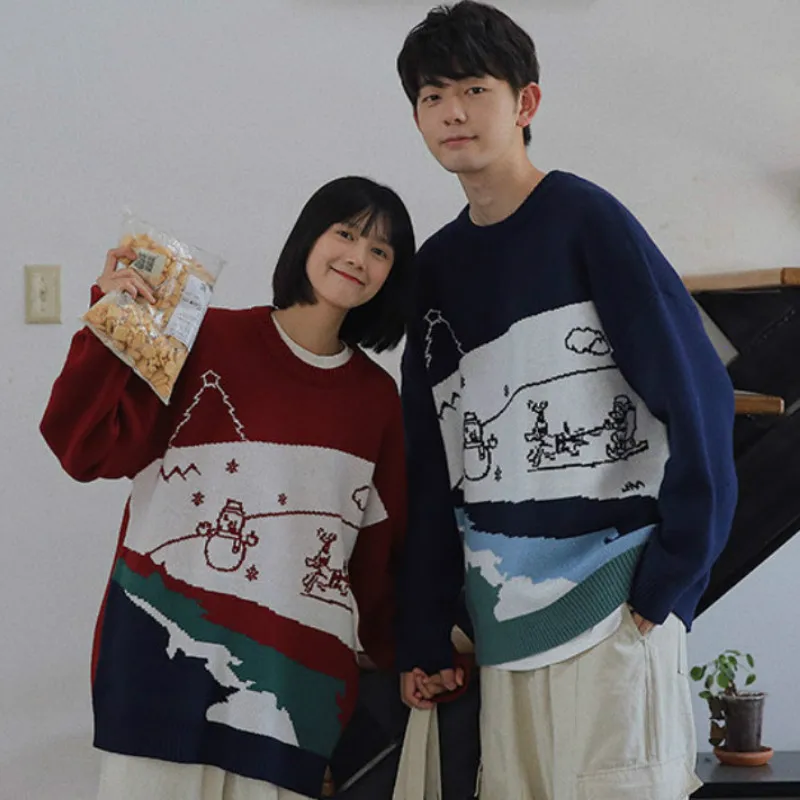 Korean Gentle College Style Vintage Cartoon Men And Women Couple Pullovers Winter Warm Harajuku Sweet Girl Loose Couple Sweater
Korean Gentle College Style Vintage Cartoon Men And Women Couple Pullovers Winter Warm Harajuku Sweet Girl Loose Couple Sweater