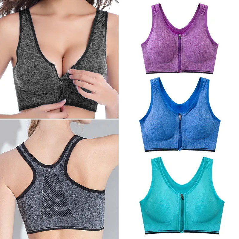 Women Front Zipper Sports Bras Shockproof Comfortable Breathable Sports Non-wired Underwear Top Fitness Running Gym Yoga Workout
Women Front Zipper Sports Bras Shockproof Comfortable Breathable Sports Non-wired Underwear Top Fitness Running Gym Yoga Workout