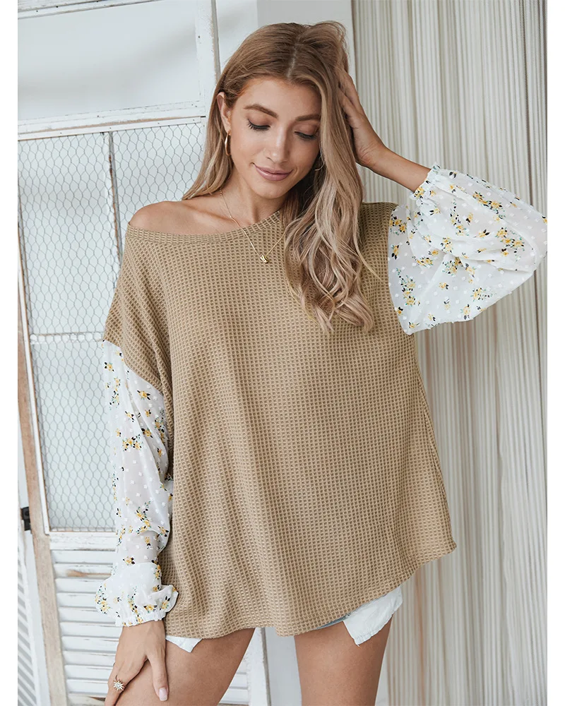 2020 Women Fashion Clothing Autumn and Winter Floral Stitching Knitted Long-Sleeved T-Shirt
2020 Women Fashion Clothing Autumn and Winter Floral Stitching Knitted Long-Sleeved T-Shirt
