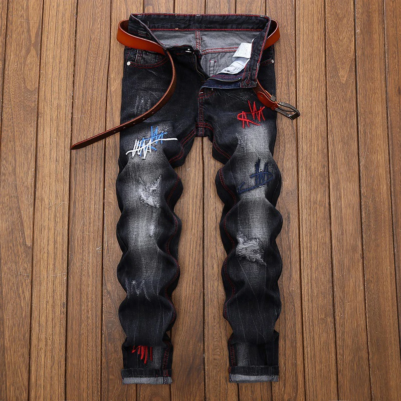 Jeans Men's Hole Jeans Men's Straight Pants Personality Men's Jeans Pants Black Denim Pants
Jeans Men's Hole Jeans Men's Straight Pants Personality Men's Jeans Pants Black Denim Pants