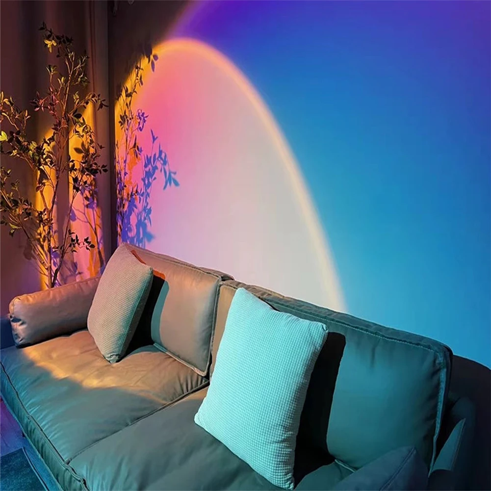 USB Rainbow Sunset Projector Night Light Home Coffee Shop Background Wall Decoration Colorful Atmosphere Projector Lamp
USB Rainbow Sunset Projector Night Light Home Coffee Shop Background Wall Decoration Colorful Atmosphere Projector Lamp