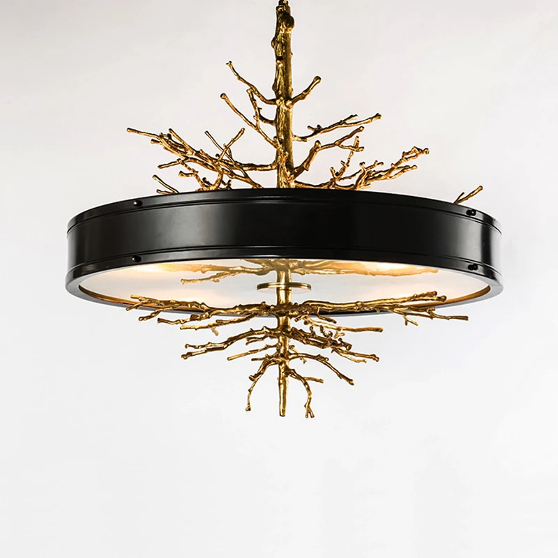 Modern American simple living room dining room decorative chandelier creative pure copper branch engineering lamps 
Modern American simple living room dining room decorative chandelier creative pure copper branch engineering lamps