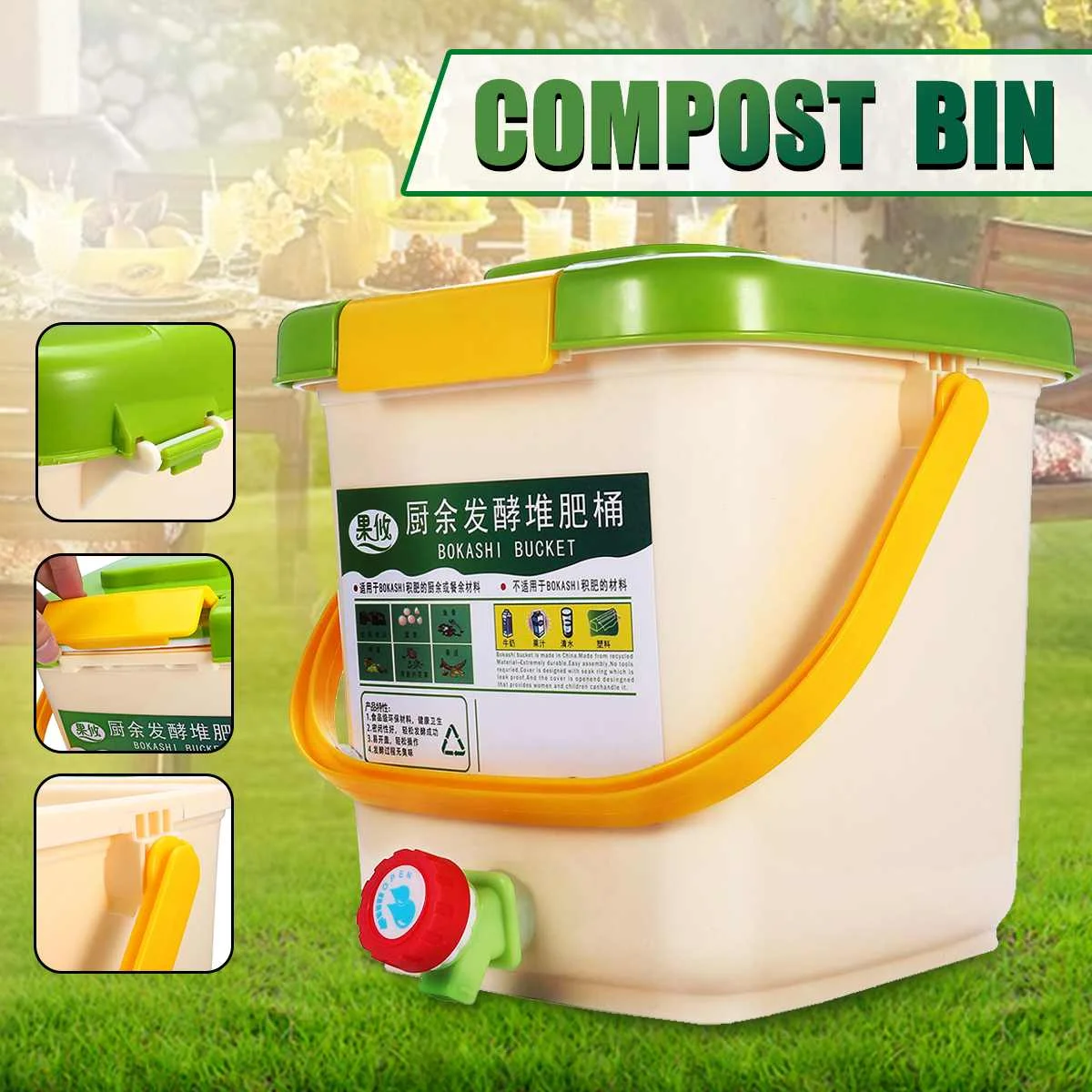 12L Compost Bin Recycle Composter Aerated Compost Bin PP Organic Homemade Trash Can Bucket Kitchen Yard Garden Food Waste Bins
12L Compost Bin Recycle Composter Aerated Compost Bin PP Organic Homemade Trash Can Bucket Kitchen Yard Garden Food Waste Bins