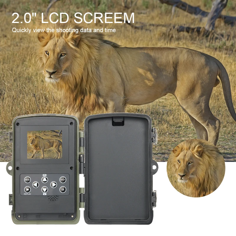 HC-801G Hunting Camera 120 Degree Trail Camera 1080P HD PIR Sensor Camera Night Vision Hunting Wild Camera for Shooting Video
HC-801G Hunting Camera 120 Degree Trail Camera 1080P HD PIR Sensor Camera Night Vision Hunting Wild Camera for Shooting Video