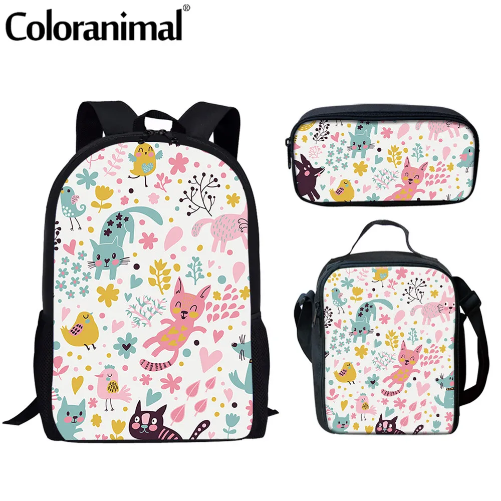 Coloranimal Cute Spring Cat With Flower Printing School Bag Set for Girls Teenagers Daily Boys Children Backpack 3Set Book Bolsa
Coloranimal Cute Spring Cat With Flower Printing School Bag Set for Girls Teenagers Daily Boys Children Backpack 3Set Book Bolsa