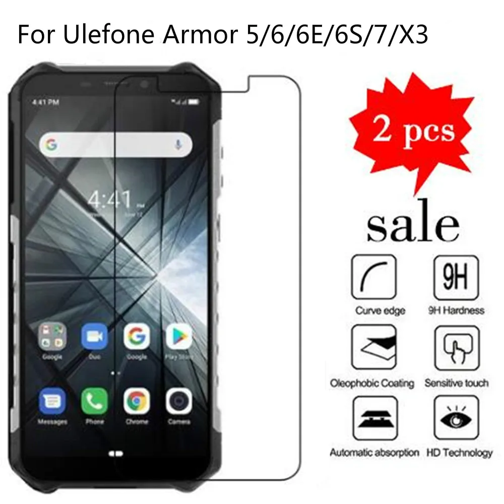 2 шт. чехол из закаленного стекла для Ulefone Armor 5 6 6E 6S 7 X3 Защита экрана защитная