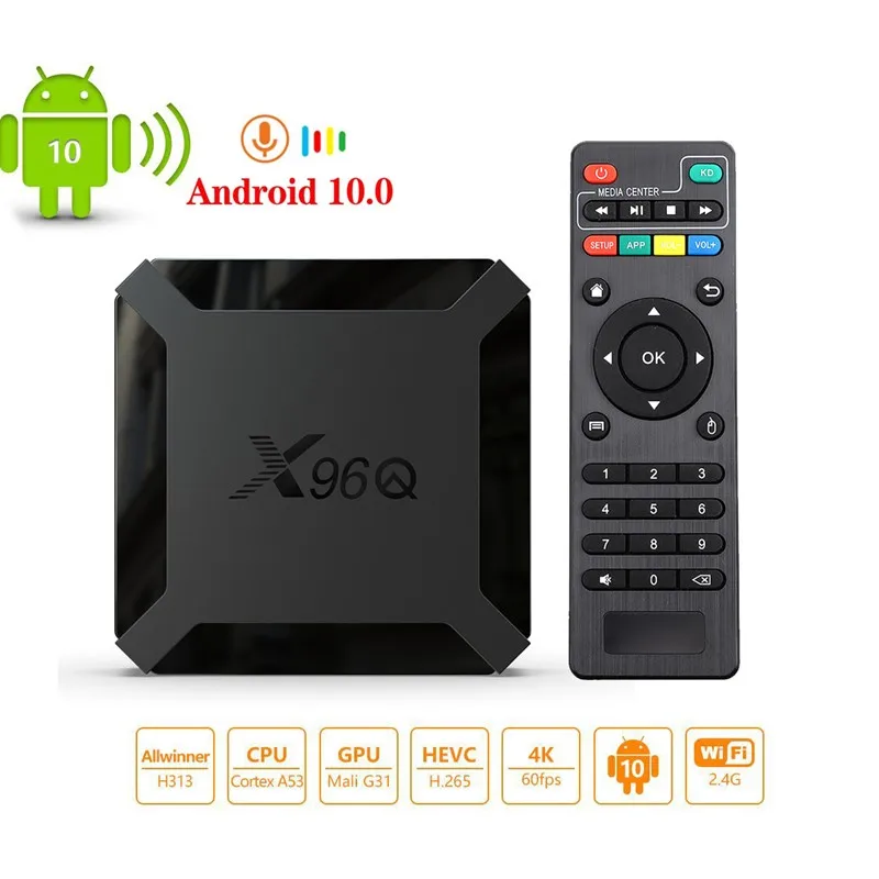 X96Q Android Smart TV Box Android 10 Allwinner H313 Quad Core 2G 16GB 4K 3D Mini Smart TV Set Top Box Media Player
X96Q Android Smart TV Box Android 10 Allwinner H313 Quad Core 2G 16GB 4K 3D Mini Smart TV Set Top Box Media Player
