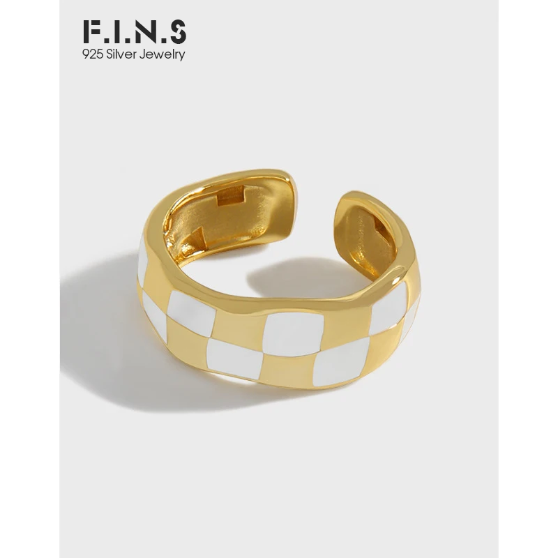 Роскошное Шахматное кольцо F.I.N.S из стерлингового серебра S925 пробы, открытое регулируемое Капельное масло, решетка на указательный палец, фо...
Роскошное Шахматное кольцо F.I.N.S из стерлингового серебра S925 пробы, открытое регулируемое Капельное масло, решетка на указательный палец, фо...