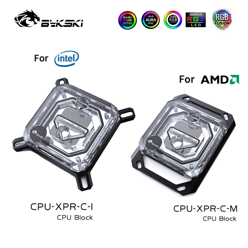 Водяной блок для процессора Bykski INTEL LGA 1700 115X 2011 /AMD AM4 Ryzen 3/5/7/9 X470 X570 - купить по