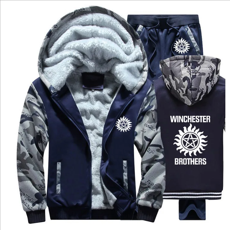 New Winter Fleece Thicken Tracksuit Supernatural winchester brothers Print Hoodies Men Suit Warm Sweatshirts Jacket+Pants Sets
New Winter Fleece Thicken Tracksuit Supernatural winchester brothers Print Hoodies Men Suit Warm Sweatshirts Jacket+Pants Sets