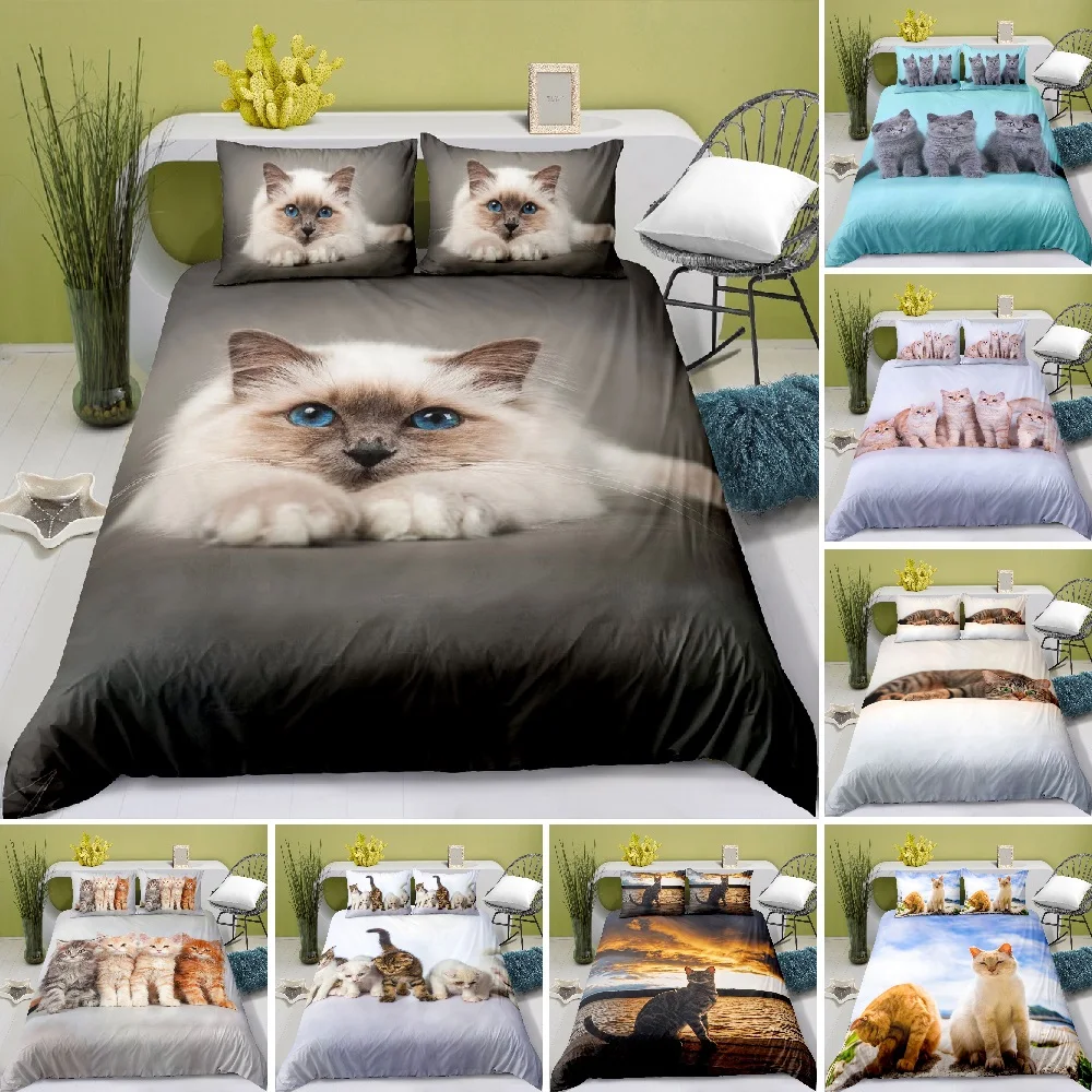 HD Digital Cat Print Bedding Sets 3D Animal Duvet Cover+ Pillowcase 2/3pcs Single Twin Queen King Bed set US/AU/EU Size
HD Digital Cat Print Bedding Sets 3D Animal Duvet Cover+ Pillowcase 2/3pcs Single Twin Queen King Bed set US/AU/EU Size