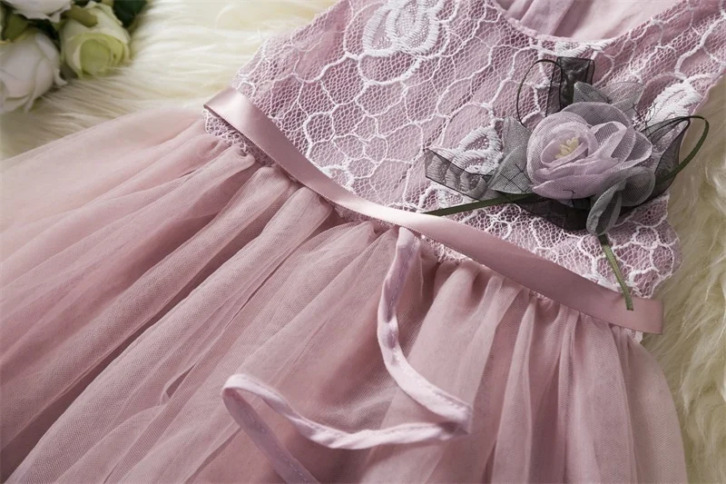 Кружевное платье-пачка с цветочным принтом для маленьких девочек | Детская