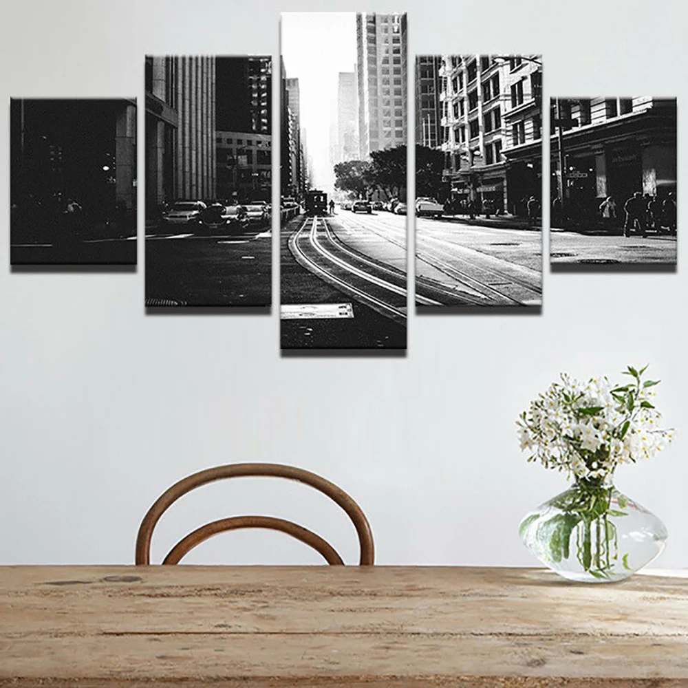 5 Pieces Wall Art Canvas Painting Streets Black City Landscape Poster Home Decoration Modular Pictures Modern Living Room
5 Pieces Wall Art Canvas Painting Streets Black City Landscape Poster Home Decoration Modular Pictures Modern Living Room