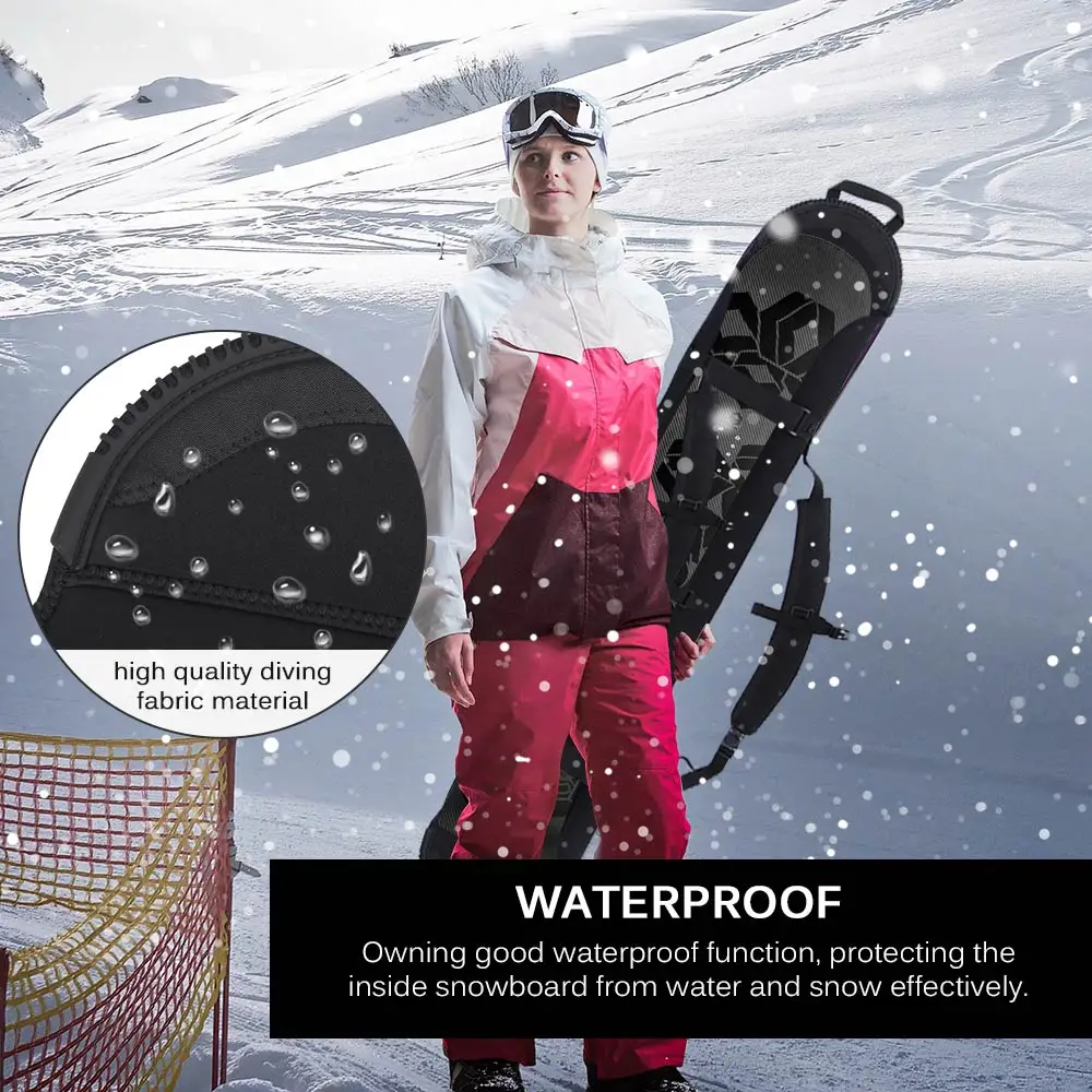 

Сумка для сноуборда 140-150 см, сумка для катания на лыжах, с двумя ремнями, устойчивая к царапинам сумка для переноски сноуборда, защитный чехо...