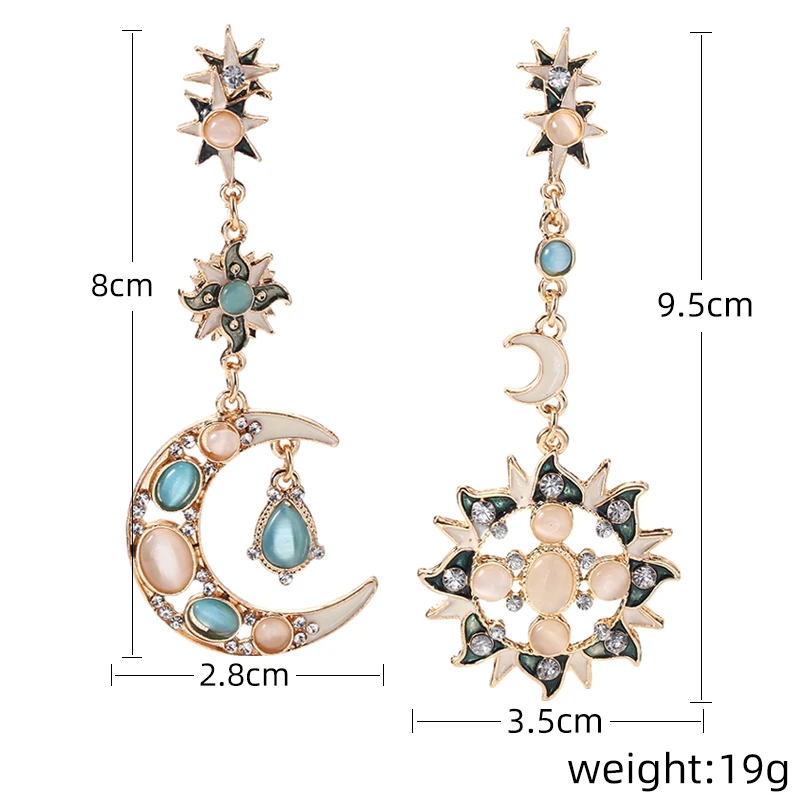 Sun Moon Asymmetry Crystal Drop Earrings For Women 2019 New Colorful Rhinestone Dangle Earring Female Wedding Accessories
Sun Moon Asymmetry Crystal Drop Earrings For Women 2019 New Colorful Rhinestone Dangle Earring Female Wedding Accessories