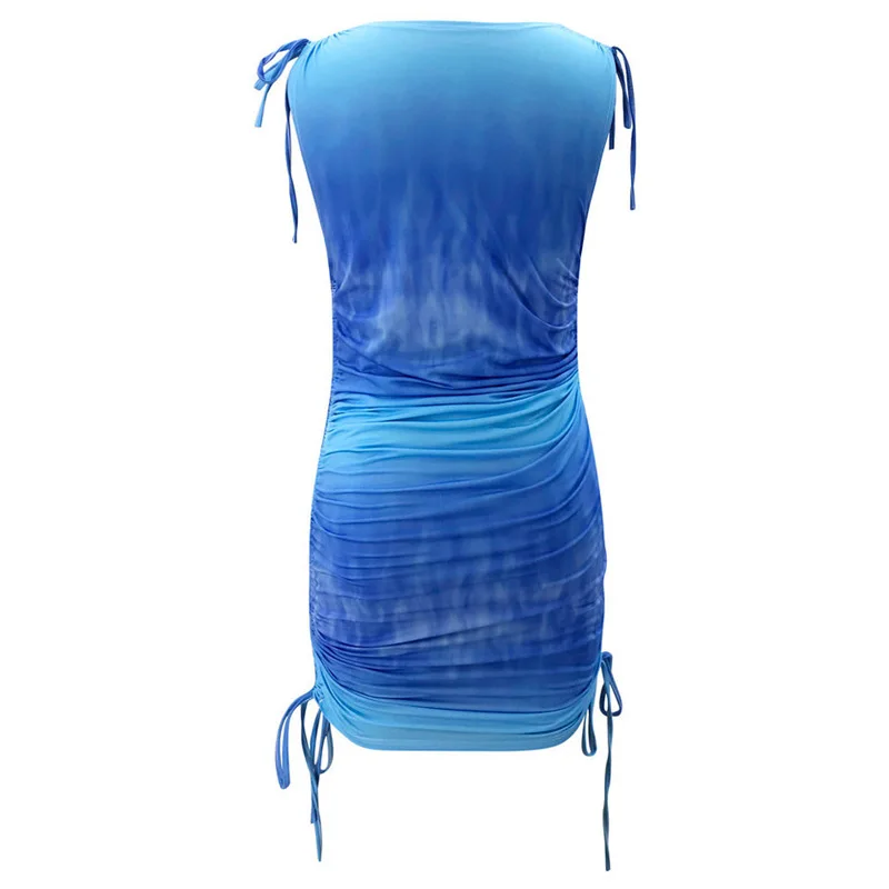 Mini Dress Summer Women Shrinkage Drawstring Design O-Neck Sleeveless High Waist Slim Pullovers Fashion Dress for Streetwear
Mini Dress Summer Women Shrinkage Drawstring Design O-Neck Sleeveless High Waist Slim Pullovers Fashion Dress for Streetwear