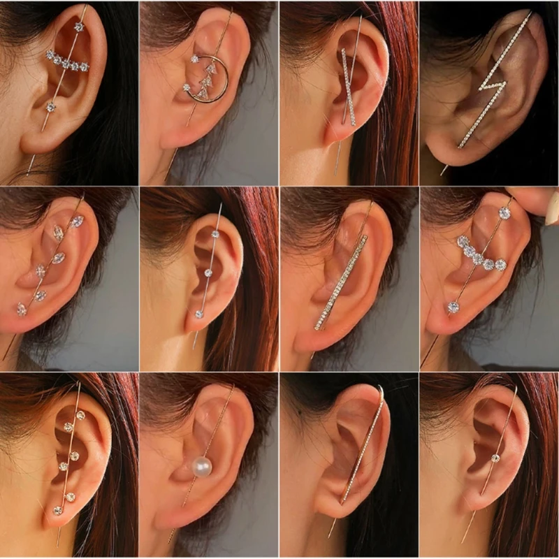 1 Set Ear Wrap Crawler Hook Earrings for Women Golden Ear Cuffs Earrings Ear Climber Earrings Clip On Cartilage Earrings
1 Set Ear Wrap Crawler Hook Earrings for Women Golden Ear Cuffs Earrings Ear Climber Earrings Clip On Cartilage Earrings