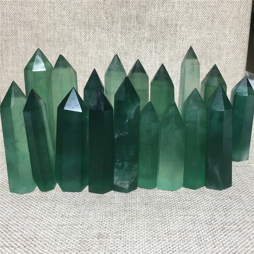 {15-17pcs/lot1000g}Natural Fluorite Quartz Crystal Point Home Furnishing Decoration Stone Gift Rod Column Wand Tower(59-88mm)
{15-17pcs/lot1000g}Natural Fluorite Quartz Crystal Point Home Furnishing Decoration Stone Gift Rod Column Wand Tower(59-88mm)