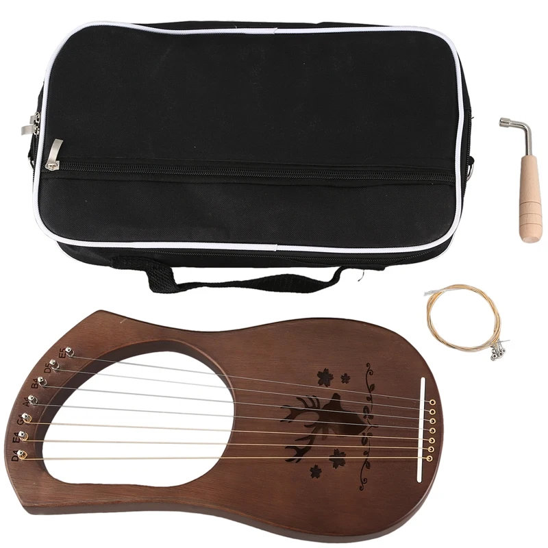 7-String Lyre Harp Strings Solid Mahogany Wood String Instrument with Carry Bag Tuning Tool
7-String Lyre Harp Strings Solid Mahogany Wood String Instrument with Carry Bag Tuning Tool