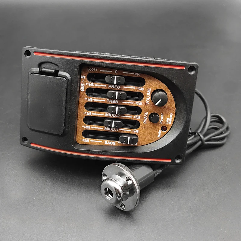 Plastic 5-Band Tone Controls EQ Equalizer Tuner Piezo Pickup Acoustic Guitar Pre-wired Preamp Guitar Parts Accessories
Plastic 5-Band Tone Controls EQ Equalizer Tuner Piezo Pickup Acoustic Guitar Pre-wired Preamp Guitar Parts Accessories