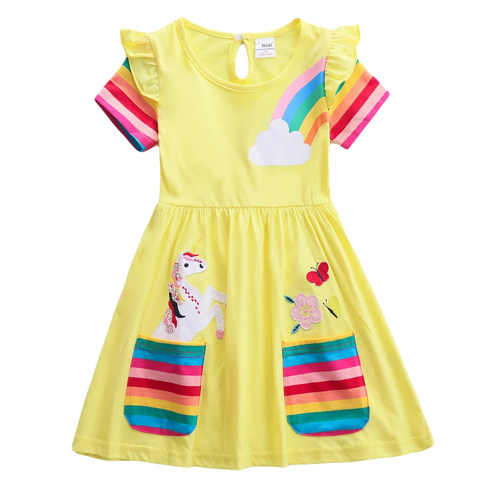 Unicorn Dress Girls Summer Rainbow Sleeve Cute Embroidered Princess Dresses 3-7 Years Children Fashion Party Clothes vestidos
Unicorn Dress Girls Summer Rainbow Sleeve Cute Embroidered Princess Dresses 3-7 Years Children Fashion Party Clothes vestidos