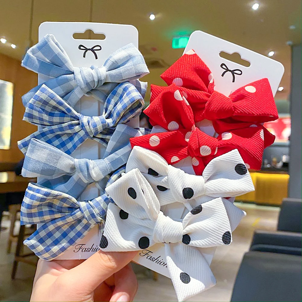 4 Pcs/set Cotton Dot Printed Hair Clips For Cute Girls Plaid Bowknots Boutique Barrettes Kids Hair Accessories Hairpins 2020 New
4 Pcs/set Cotton Dot Printed Hair Clips For Cute Girls Plaid Bowknots Boutique Barrettes Kids Hair Accessories Hairpins 2020 New