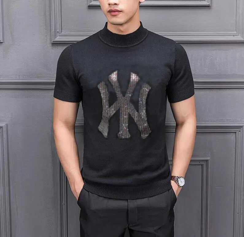 Diamond stone Sweater Short Sleeves T-shirt Mens Knitted Sweater Slim Bottoming Hot drill
Diamond stone Sweater Short Sleeves T-shirt Mens Knitted Sweater Slim Bottoming Hot drill