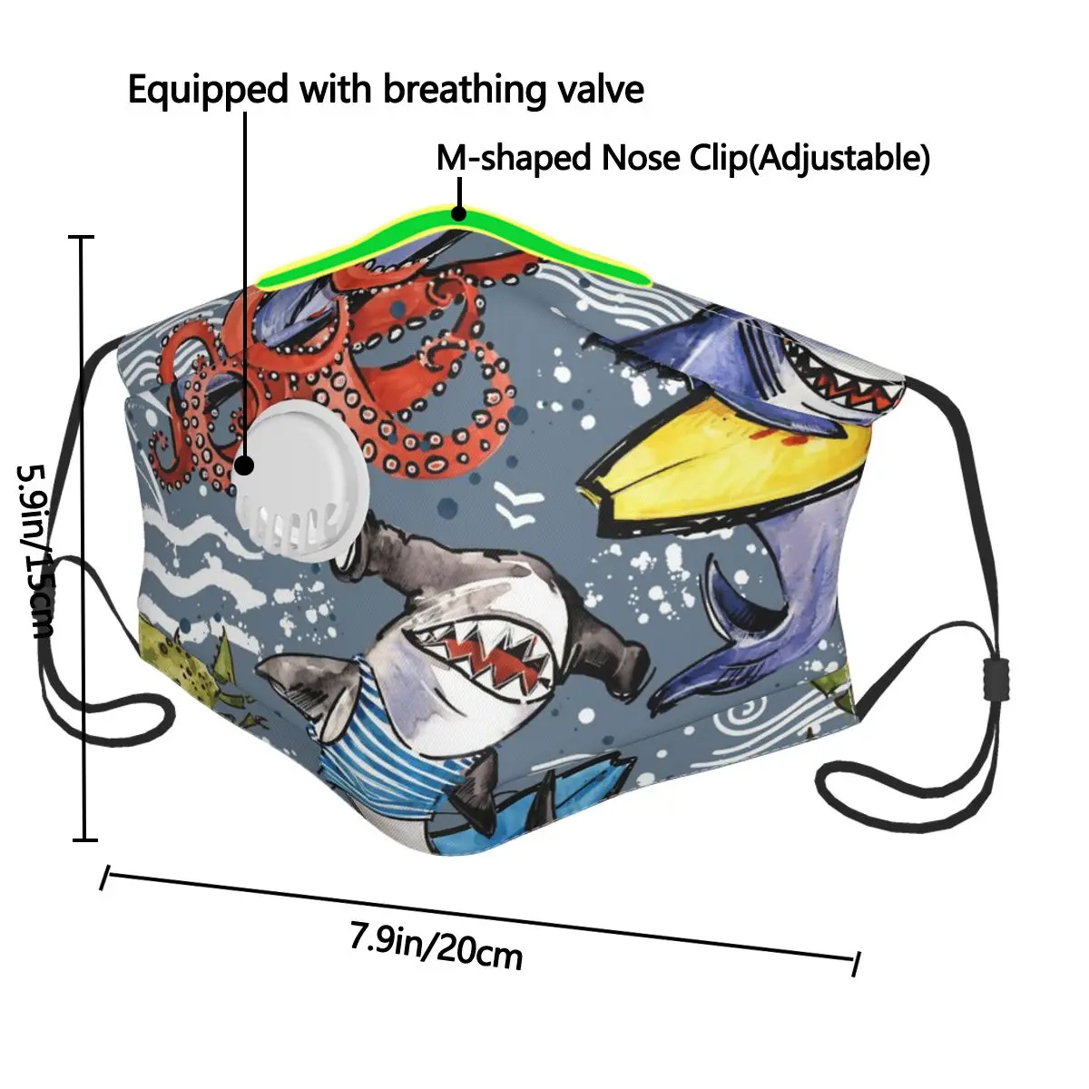 Ocean Octopus Shark Surfing Mouth Face Mask Anti Haze/Anti Dust Mouth Mask Respirator With Filter Respirator
Ocean Octopus Shark Surfing Mouth Face Mask Anti Haze/Anti Dust Mouth Mask Respirator With Filter Respirator