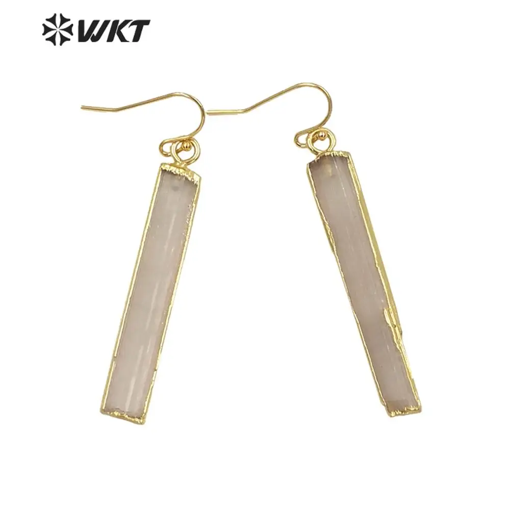 WT-E341 Wholesale Custom New Arrived Selenite Bar Earrings With Gold Trim Long Earrings For Women Gift Unique Shape 5pcs/lot
WT-E341 Wholesale Custom New Arrived Selenite Bar Earrings With Gold Trim Long Earrings For Women Gift Unique Shape 5pcs/lot