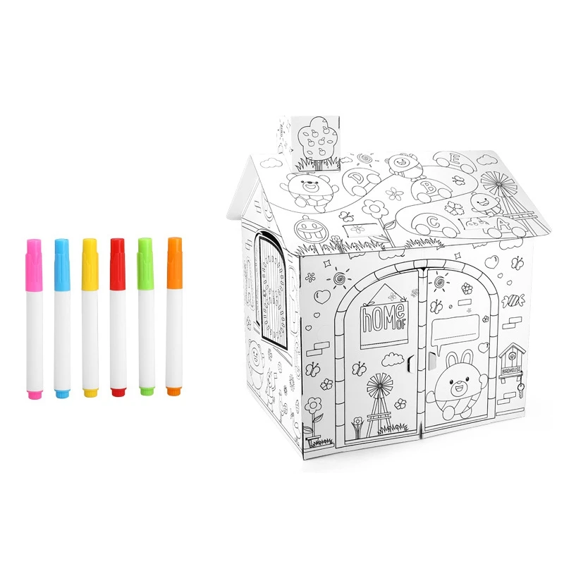 Children Hand-Painted Graffiti Assembly House DIY 3D Paper House Toy Parent-Child Exchange Interactive Educational Toys
Children Hand-Painted Graffiti Assembly House DIY 3D Paper House Toy Parent-Child Exchange Interactive Educational Toys