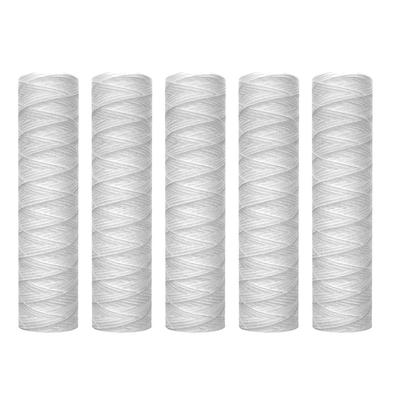 5 Micrometre 10 x 2.5 Inch String Wound Sediment Water Filter Cartridge Whole House Sediment Filtration, Universal Replacement f
5 Micrometre 10 x 2.5 Inch String Wound Sediment Water Filter Cartridge Whole House Sediment Filtration, Universal Replacement f