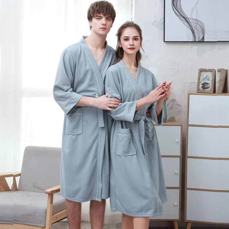 Waffle Bathrobe Cotton Pajamas Fertilizer Absorbent Nightgown Spring And Summer Plus European And American Couple
Waffle Bathrobe Cotton Pajamas Fertilizer Absorbent Nightgown Spring And Summer Plus European And American Couple