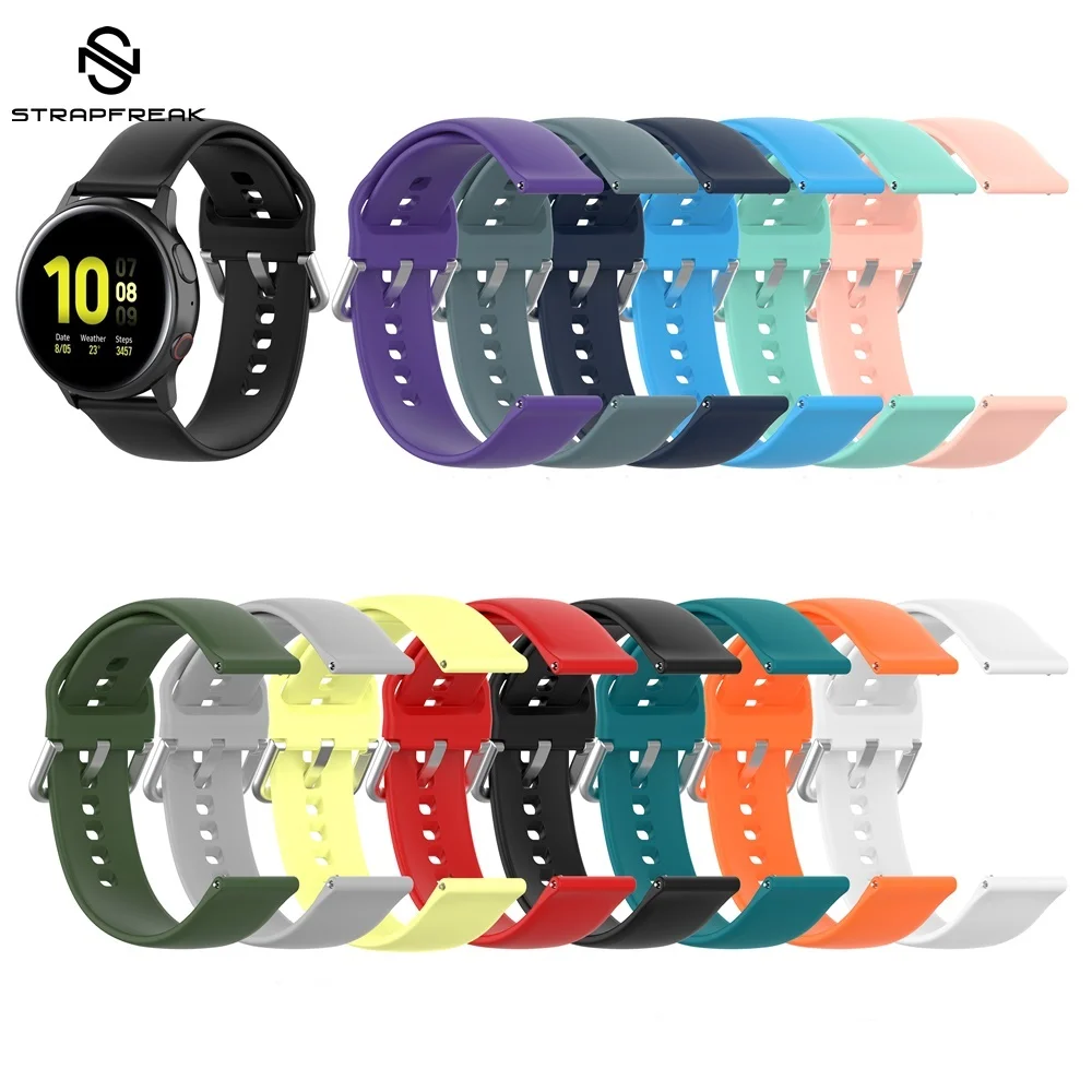 Силиконовый спортивный ремешок для Galaxy Watch Active 2 смарт Samsung 42 мм быстросъемный