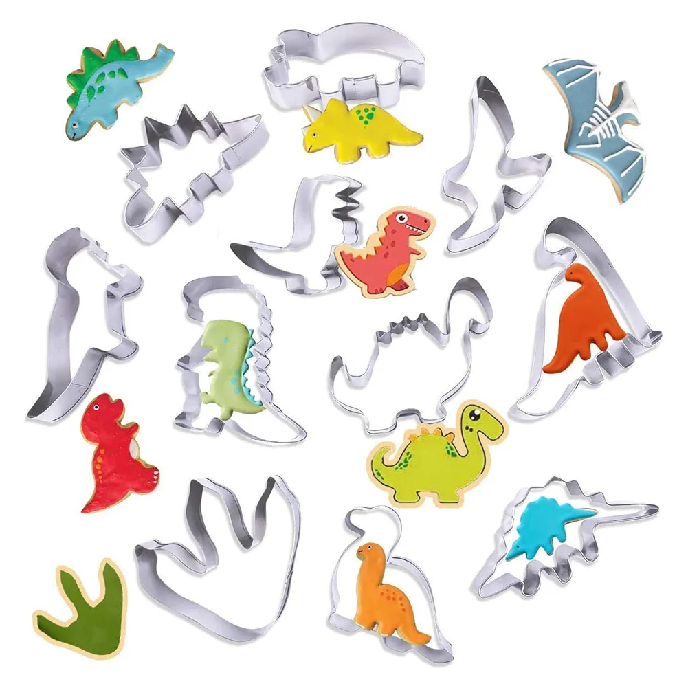 11pcs/set Cookie Cutter Dinosaur Shape Stainless Steel Biscuit Mold Baking Sugarcraft Moulds Cake Decorating Tools
11pcs/set Cookie Cutter Dinosaur Shape Stainless Steel Biscuit Mold Baking Sugarcraft Moulds Cake Decorating Tools
